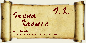 Irena Kosnić vizit kartica